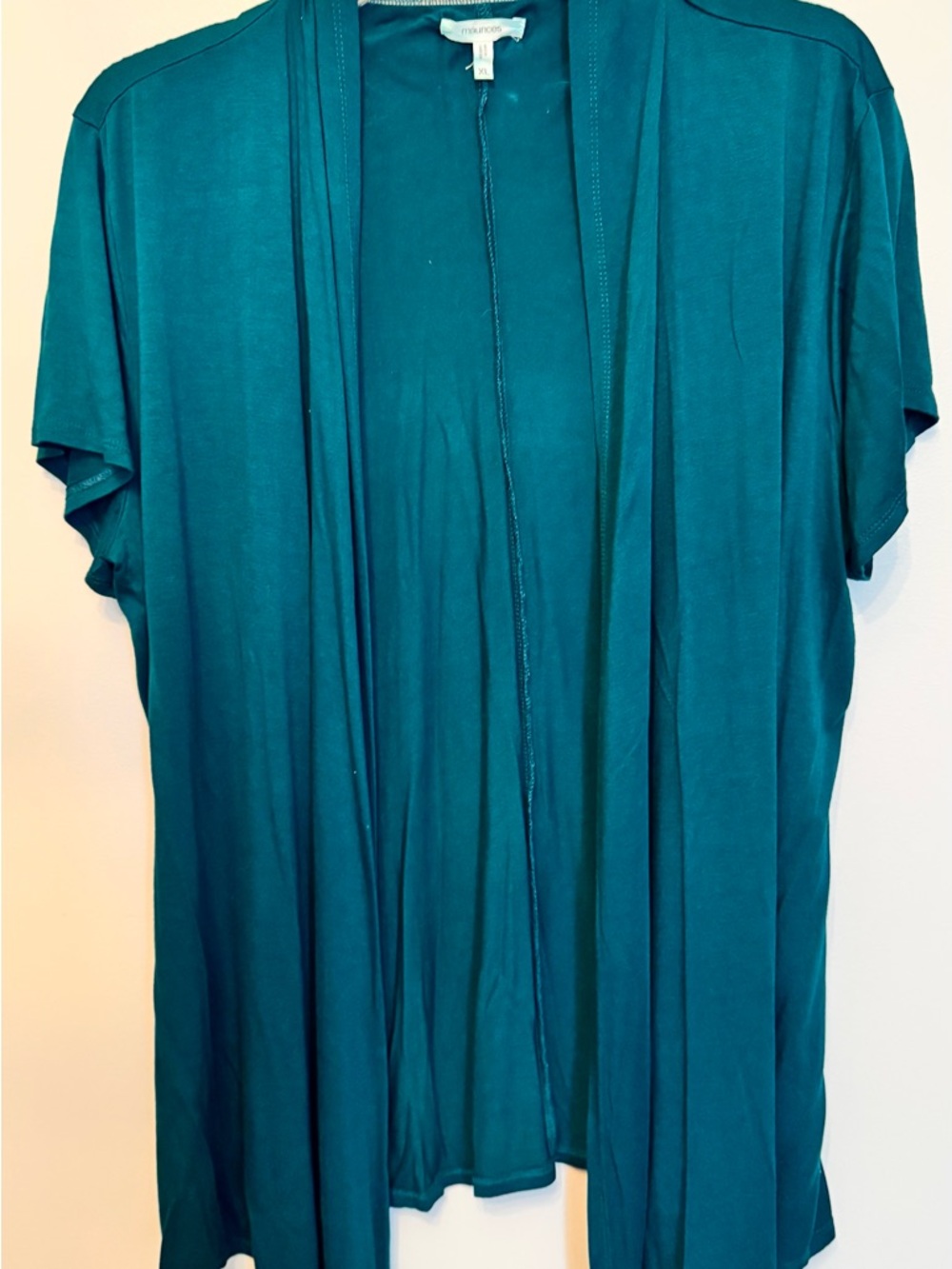 Maurices Teal V-Neck Short Sleeve Cardigan Top